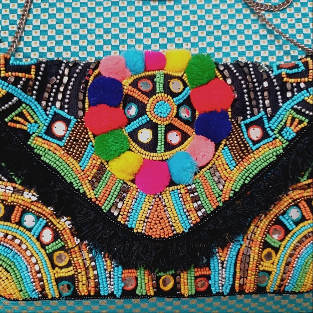 Colorful Beaded Women's Bag